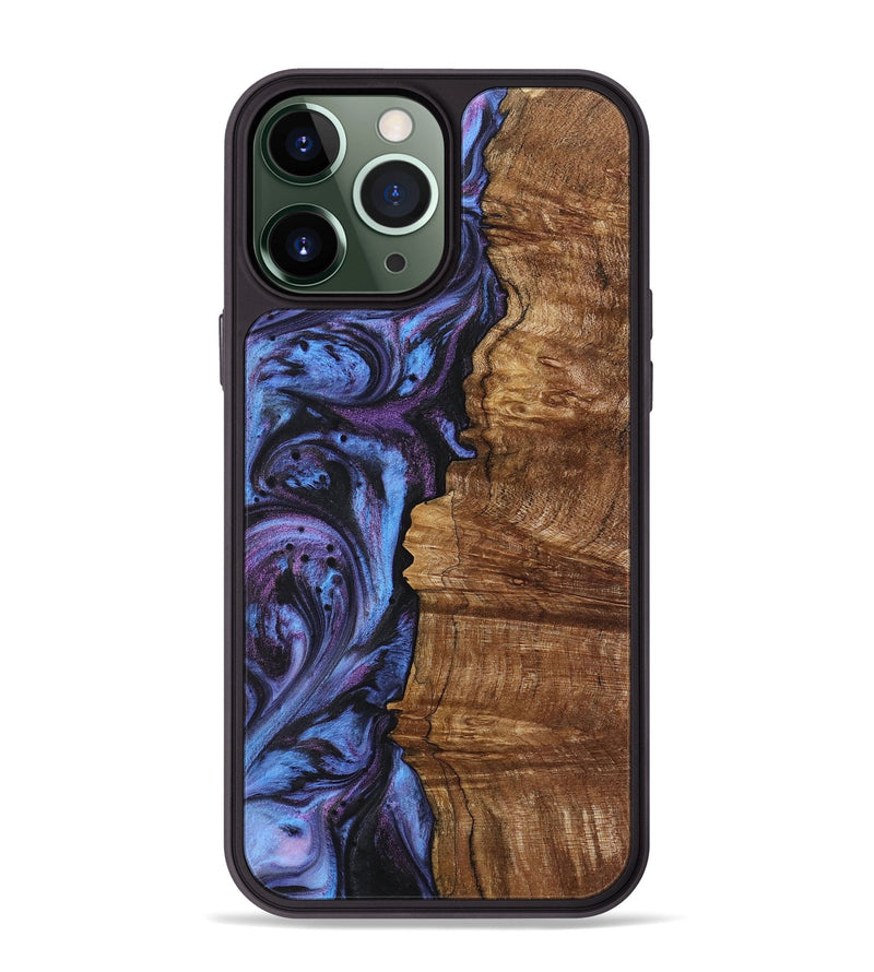 iPhone 13 Pro Max Wood+Resin Phone Case - Tessa (Purple, 719508)