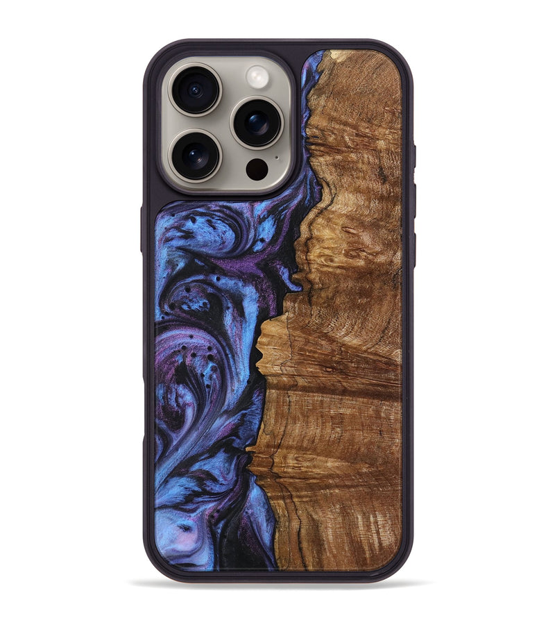 iPhone 16 Pro Max Wood+Resin Phone Case - Tessa (Purple, 719508)