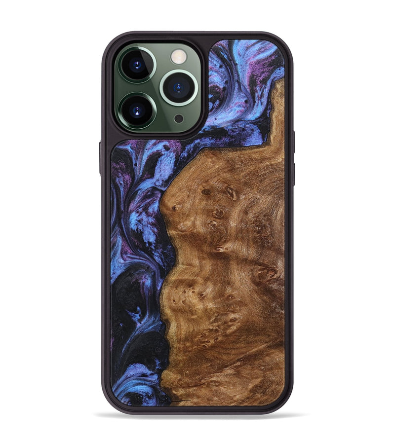 iPhone 13 Pro Max Wood+Resin Phone Case - Ismael (Purple, 719509)