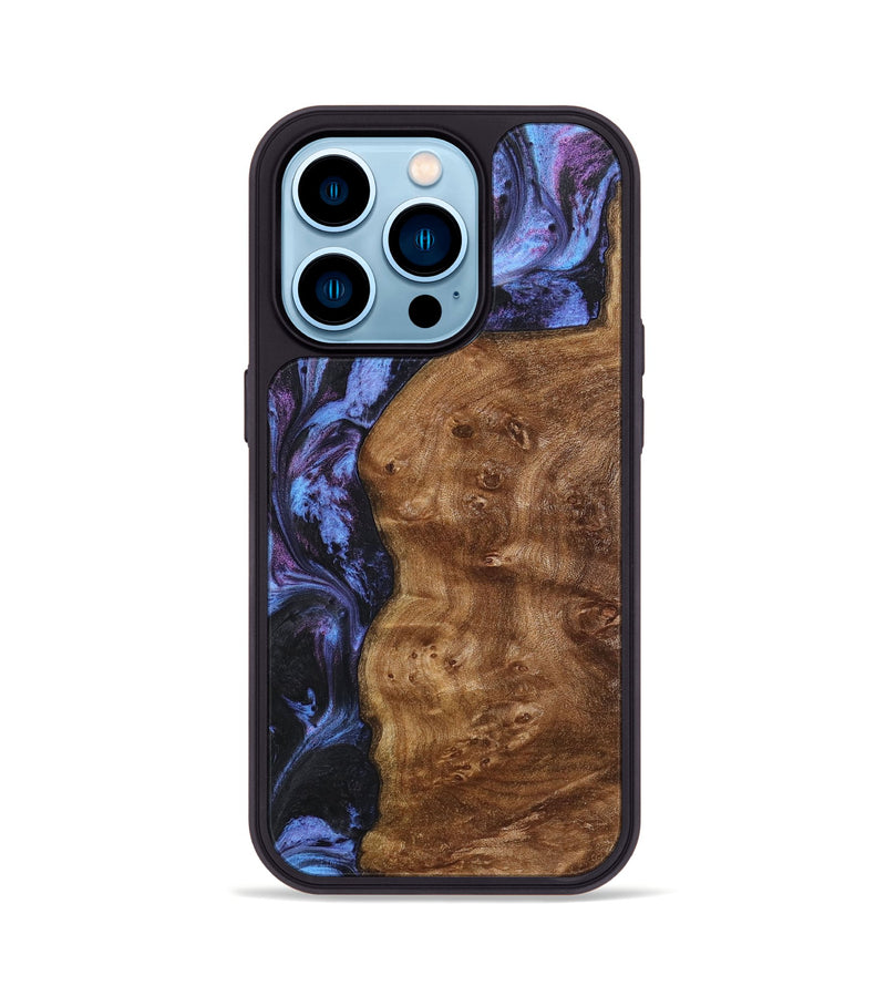 iPhone 14 Pro Wood+Resin Phone Case - Ismael (Purple, 719509)