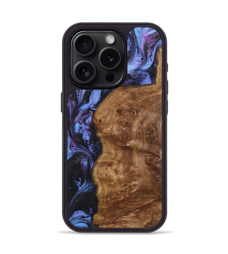 iPhone 15 Pro Wood+Resin Phone Case - Ismael (Purple, 719509)