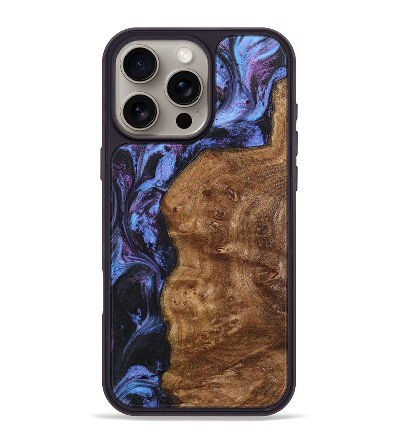 iPhone 16 Pro Max Wood+Resin Phone Case - Ismael (Purple, 719509)