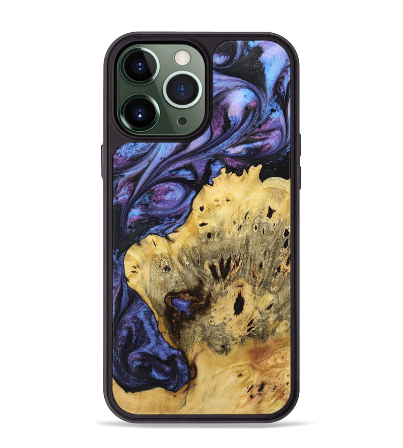 iPhone 13 Pro Max Wood+Resin Phone Case - Liliana (Purple, 719510)