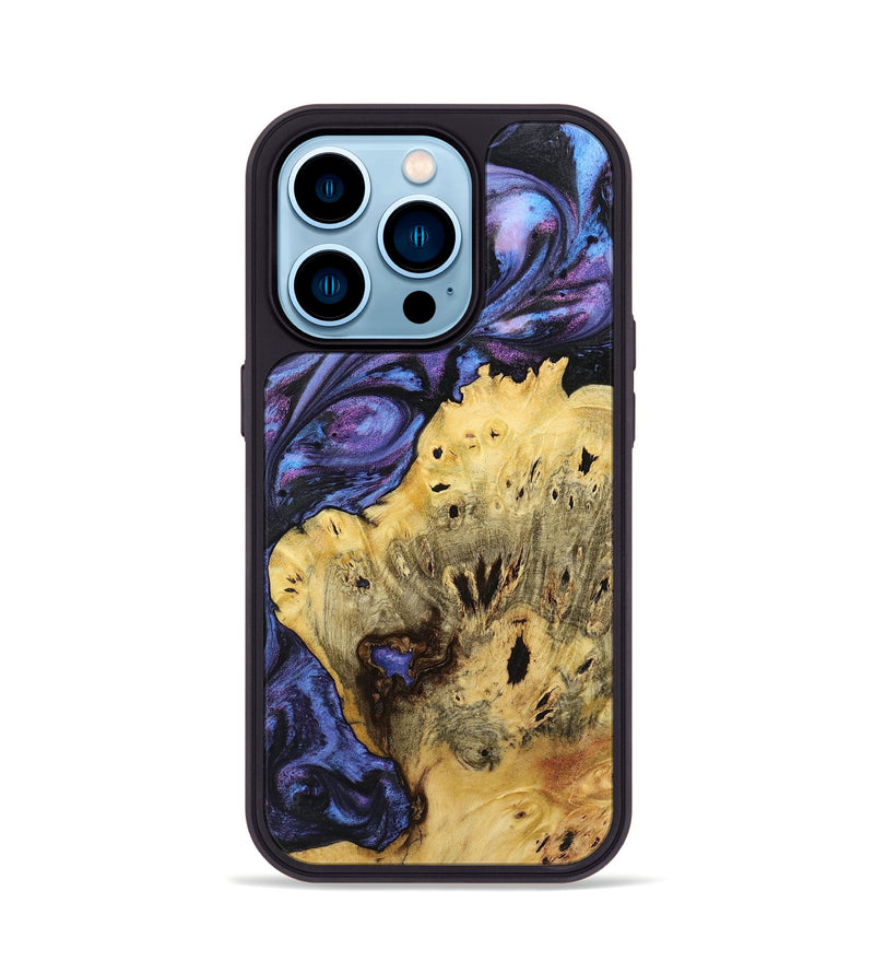 iPhone 14 Pro Wood+Resin Phone Case - Liliana (Purple, 719510)