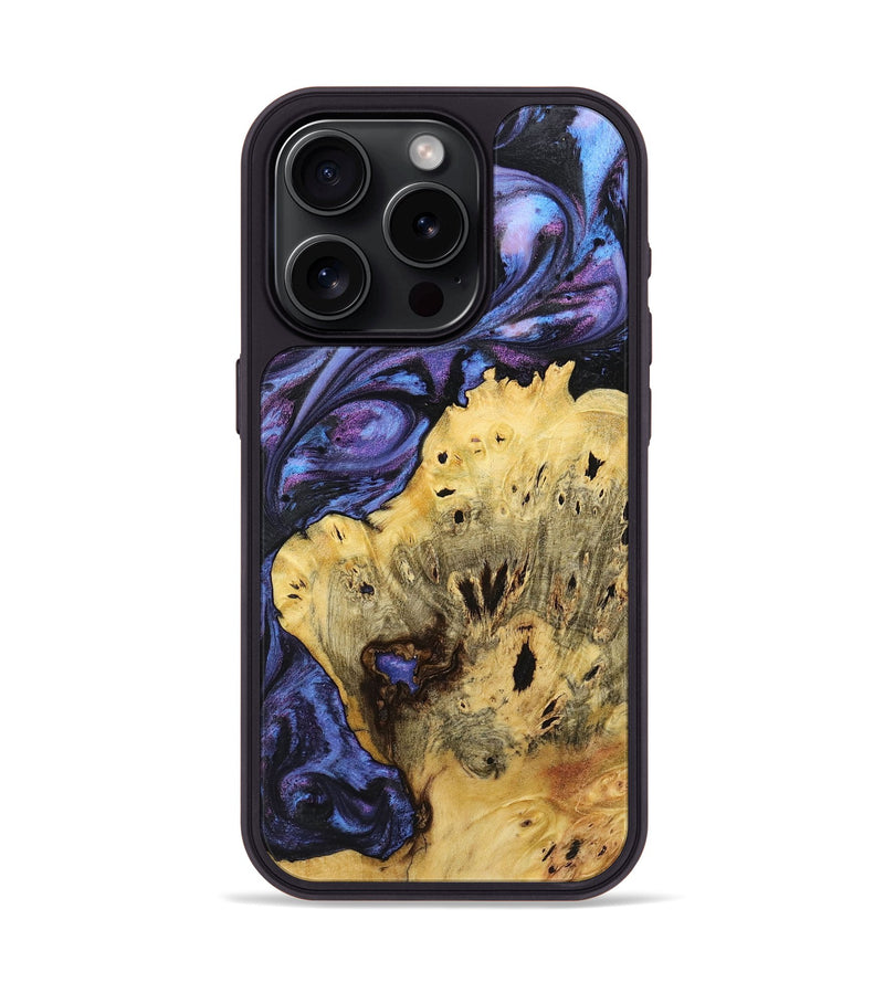 iPhone 15 Pro Wood+Resin Phone Case - Liliana (Purple, 719510)