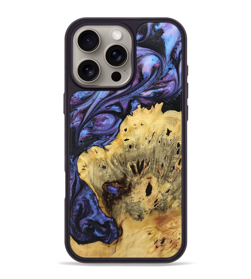 iPhone 16 Pro Max Wood+Resin Phone Case - Liliana (Purple, 719510)