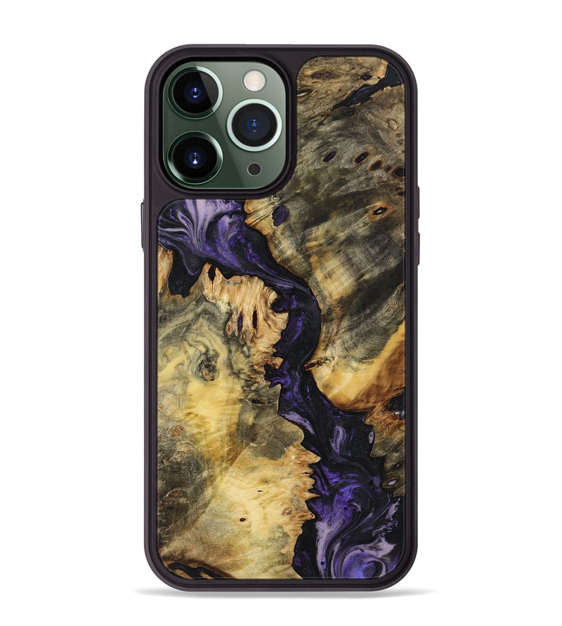 iPhone 13 Pro Max Wood+Resin Phone Case - Carlton (Purple, 719512)