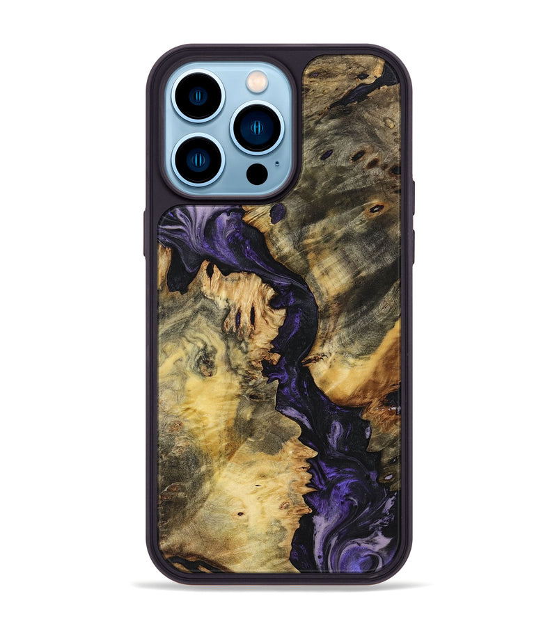 iPhone 14 Pro Max Wood+Resin Phone Case - Carlton (Purple, 719512)