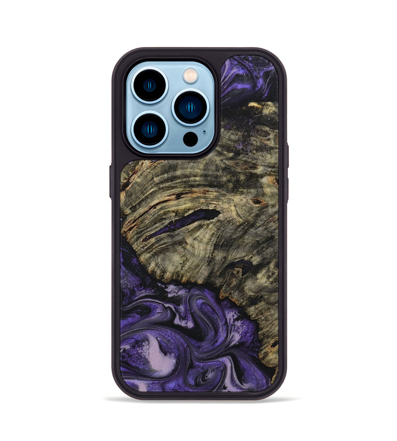 iPhone 14 Pro Wood+Resin Phone Case - Bria (Purple, 719513)