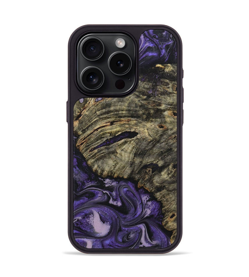 iPhone 15 Pro Wood+Resin Phone Case - Bria (Purple, 719513)