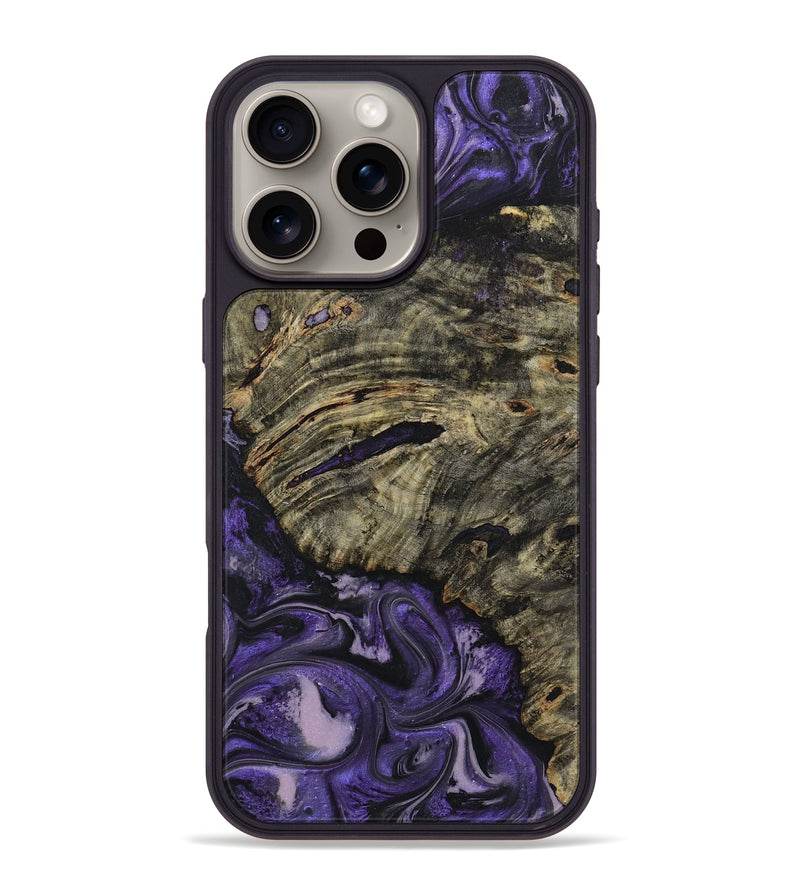 iPhone 16 Pro Max Wood+Resin Phone Case - Bria (Purple, 719513)