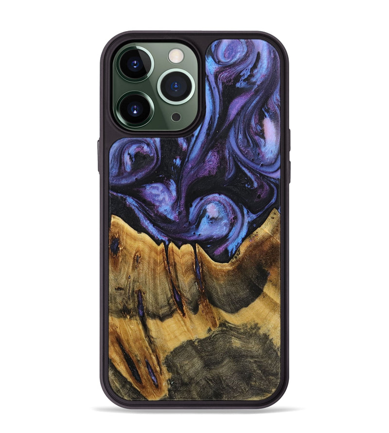 iPhone 13 Pro Max Wood+Resin Phone Case - Bret (Purple, 719514)