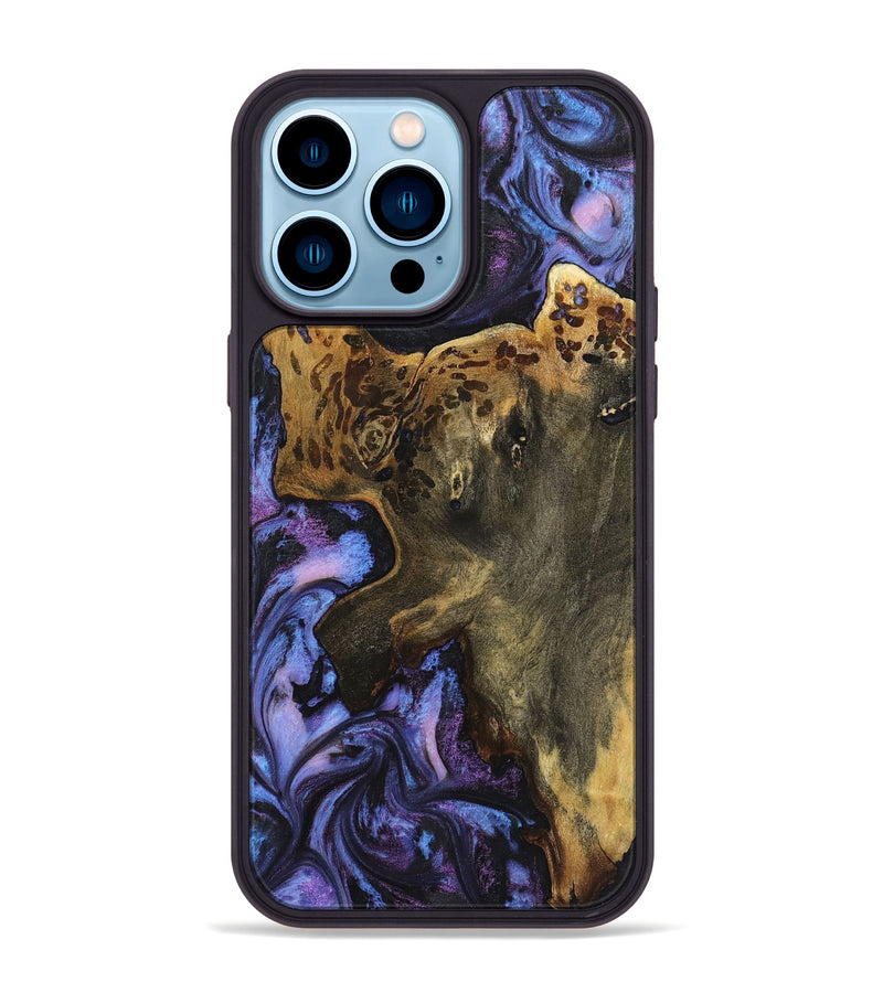 iPhone 14 Pro Max Wood+Resin Phone Case - Paris (Purple, 719515)