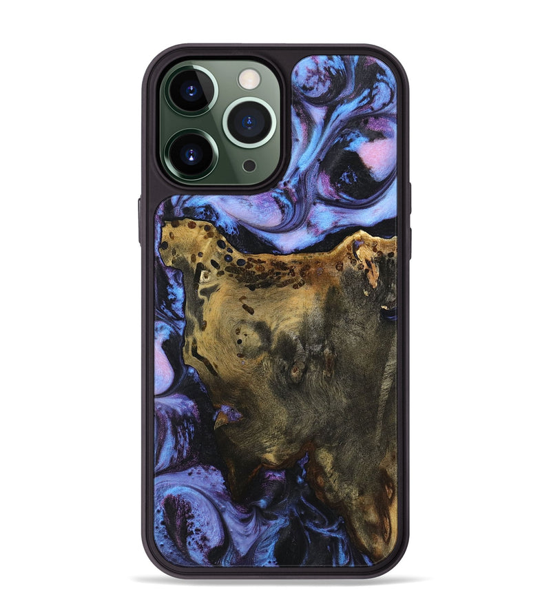 iPhone 13 Pro Max Wood+Resin Phone Case - Makayla (Purple, 719516)