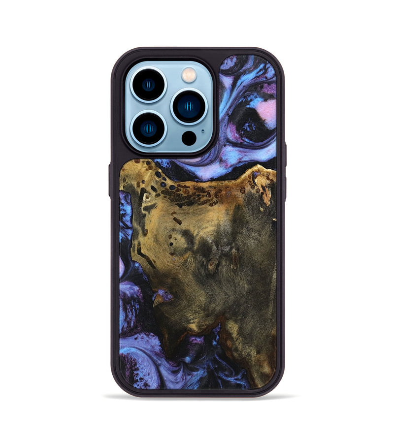 iPhone 14 Pro Wood+Resin Phone Case - Makayla (Purple, 719516)