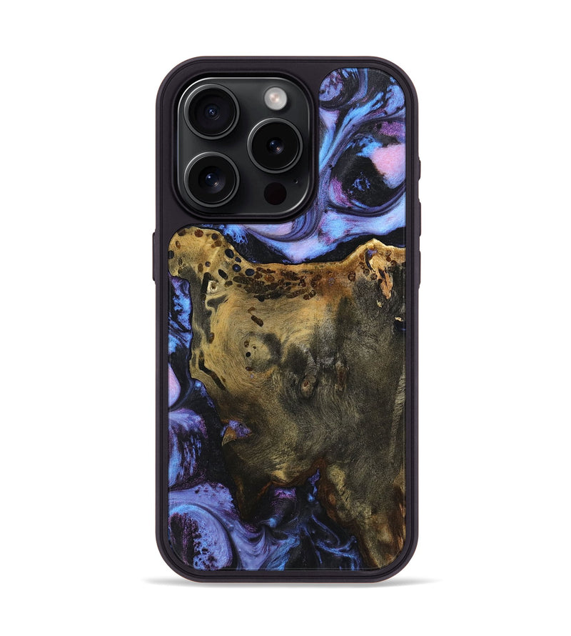 iPhone 15 Pro Wood+Resin Phone Case - Makayla (Purple, 719516)