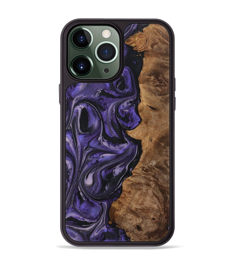 iPhone 13 Pro Max Wood+Resin Phone Case - Joaquin (Purple, 719517)