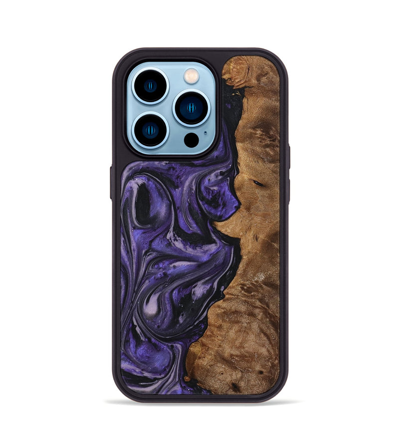 iPhone 14 Pro Wood+Resin Phone Case - Joaquin (Purple, 719517)