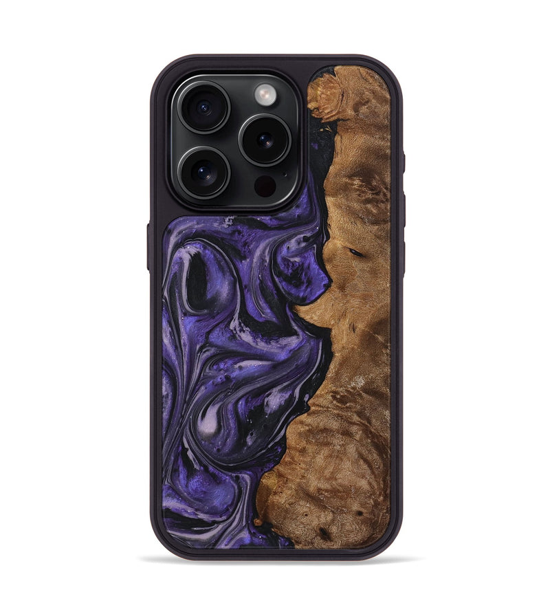 iPhone 15 Pro Wood+Resin Phone Case - Joaquin (Purple, 719517)