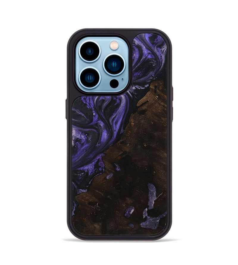 iPhone 14 Pro Wood+Resin Phone Case - Pearl (Purple, 719518)