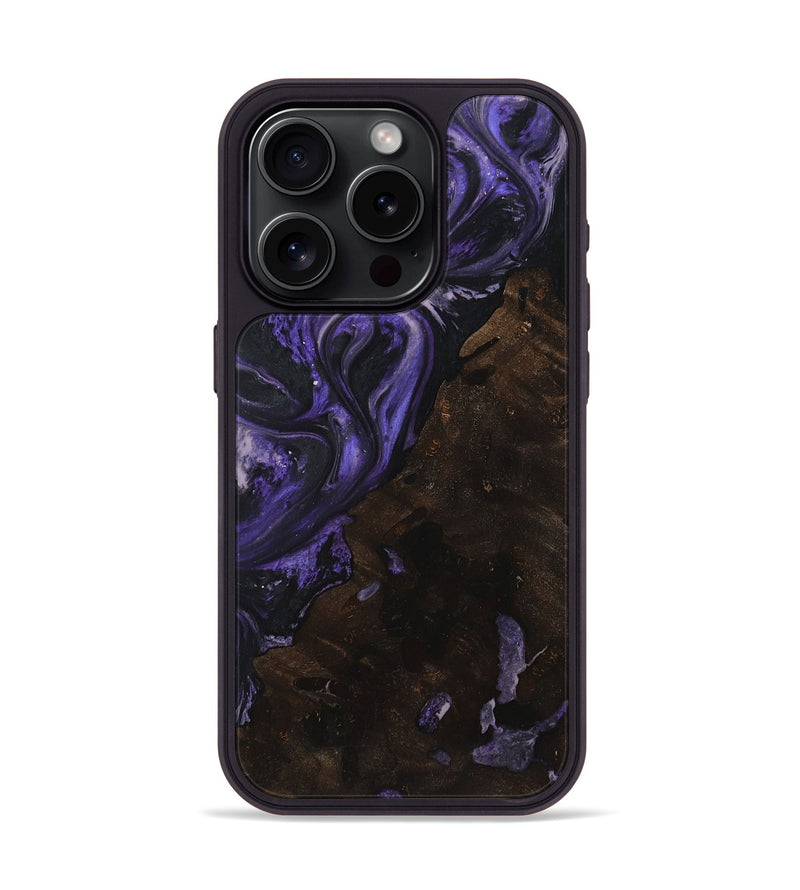 iPhone 15 Pro Wood+Resin Phone Case - Pearl (Purple, 719518)