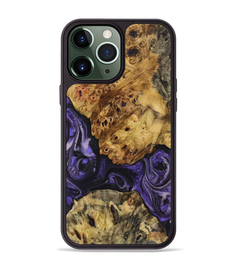 iPhone 13 Pro Max Wood+Resin Phone Case - Ember (Purple, 719519)