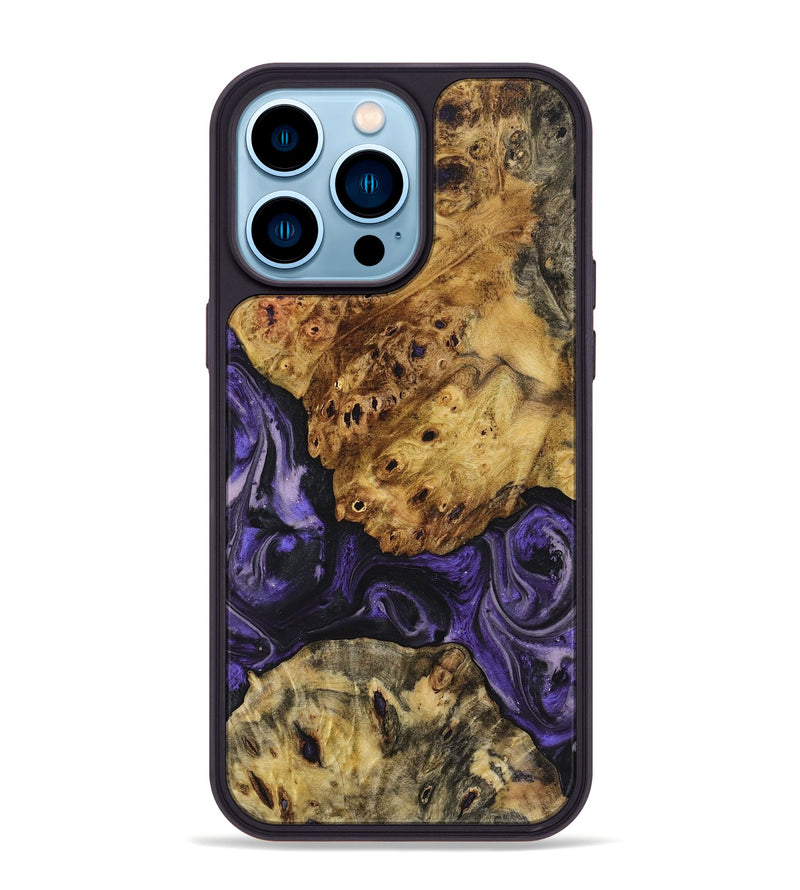 iPhone 14 Pro Max Wood+Resin Phone Case - Ember (Purple, 719519)