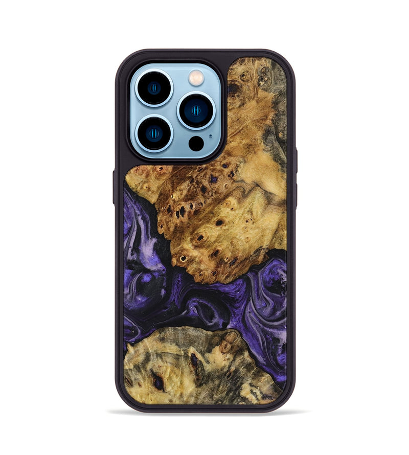 iPhone 14 Pro Wood+Resin Phone Case - Ember (Purple, 719519)