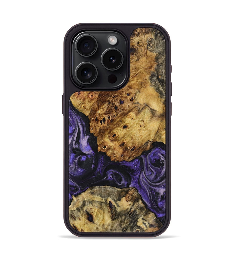 iPhone 15 Pro Wood+Resin Phone Case - Ember (Purple, 719519)