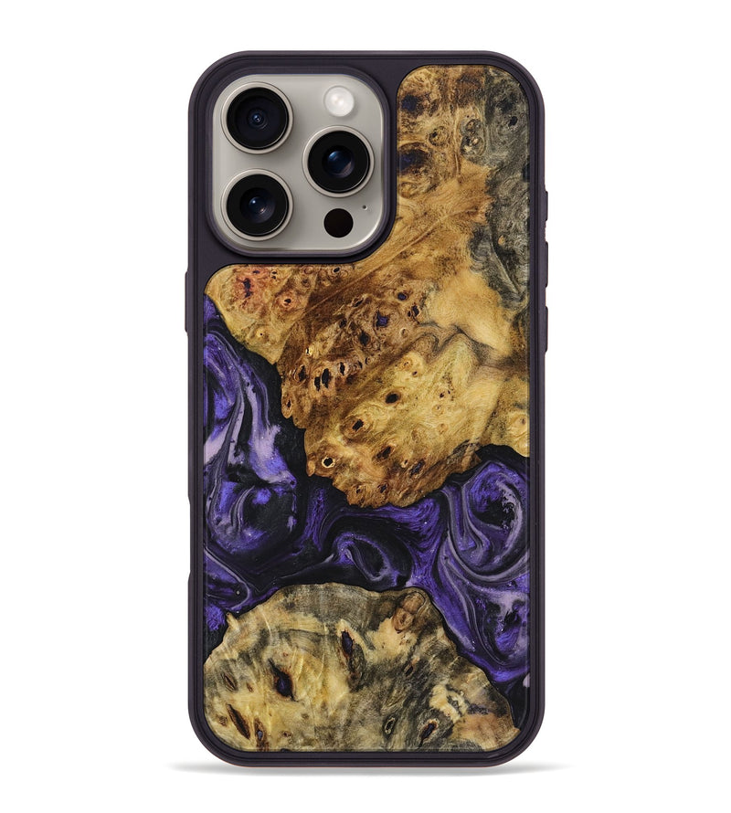 iPhone 16 Pro Max Wood+Resin Phone Case - Ember (Purple, 719519)