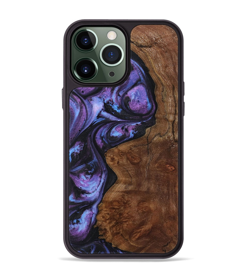 iPhone 13 Pro Max Wood+Resin Phone Case - Jasper (Purple, 719520)