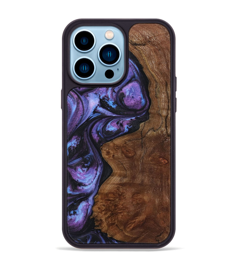 iPhone 14 Pro Max Wood+Resin Phone Case - Jasper (Purple, 719520)