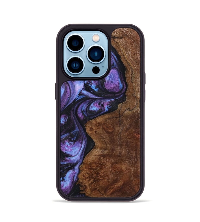 iPhone 14 Pro Wood+Resin Phone Case - Jasper (Purple, 719520)