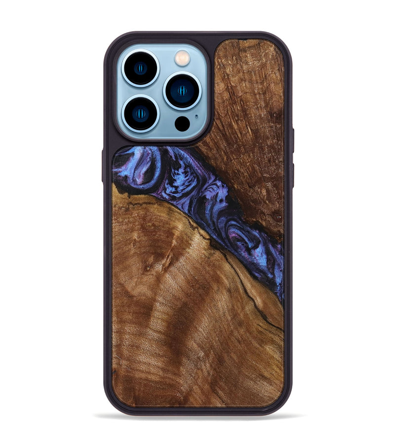 iPhone 14 Pro Max Wood+Resin Phone Case - Stanley (Purple, 719521)