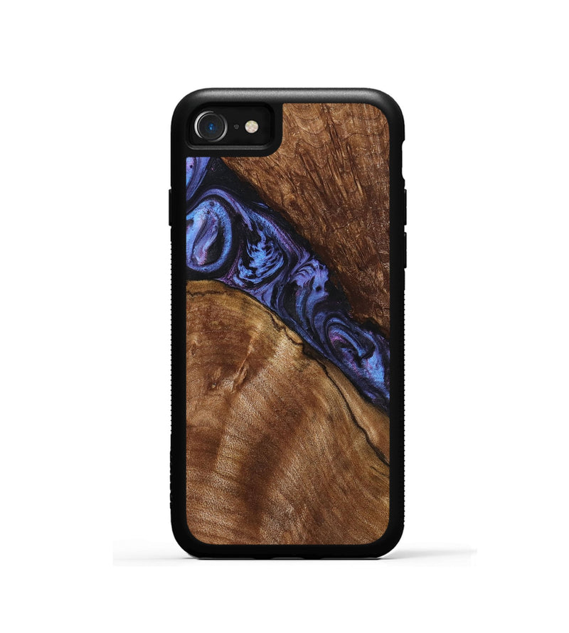 iPhone SE Wood+Resin Phone Case - Stanley (Purple, 719521)