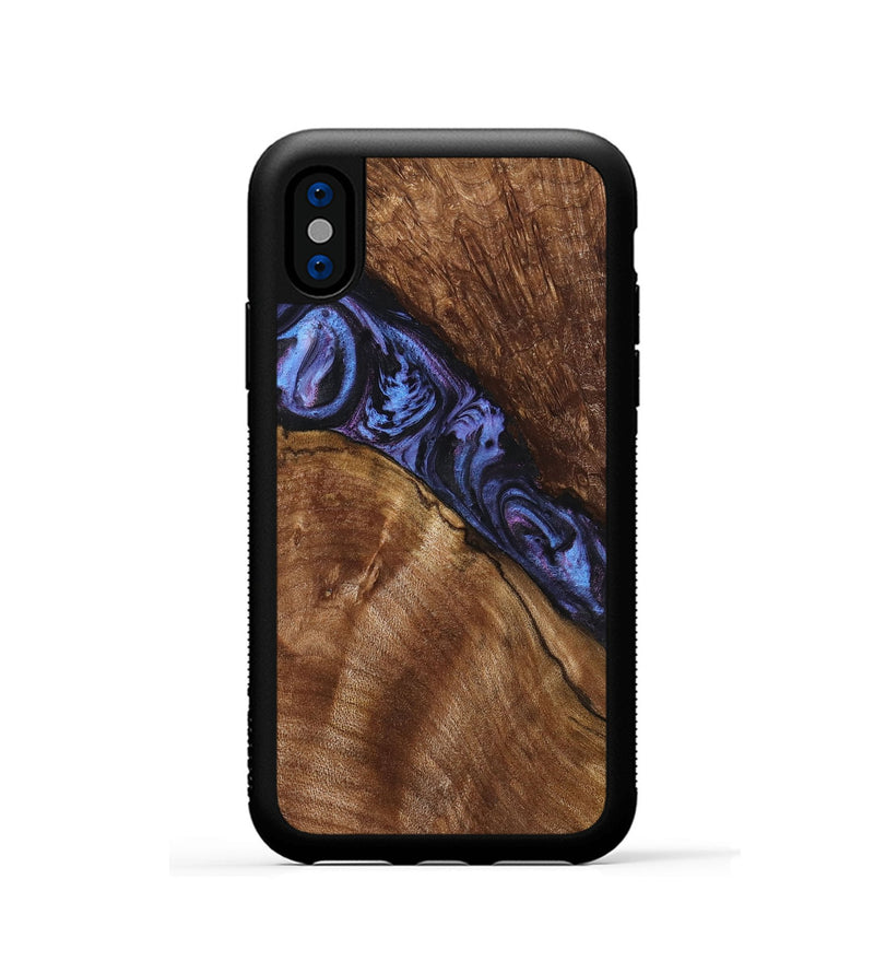 iPhone Xs Wood+Resin Phone Case - Stanley (Purple, 719521)