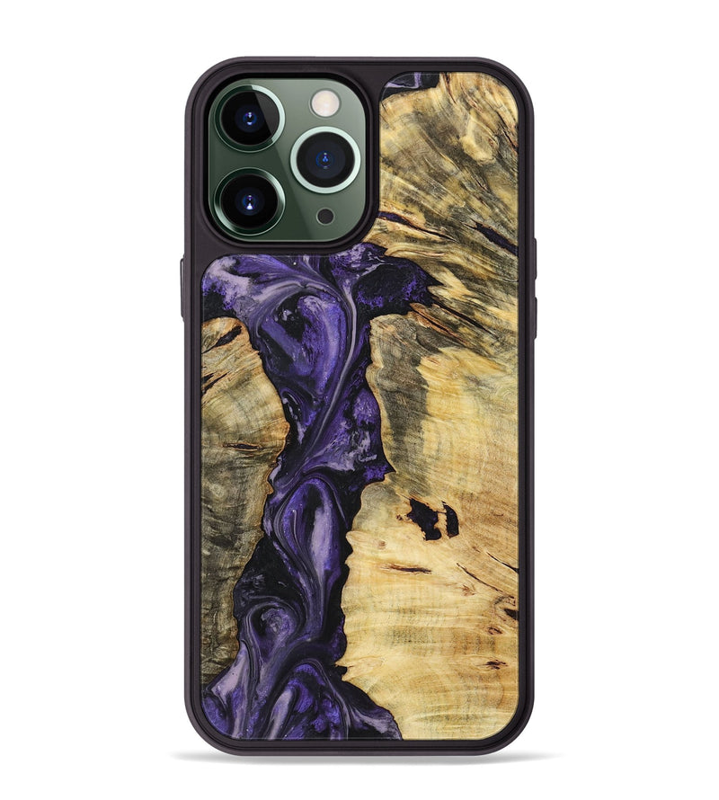 iPhone 13 Pro Max Wood+Resin Phone Case - Phoebe (Purple, 719523)