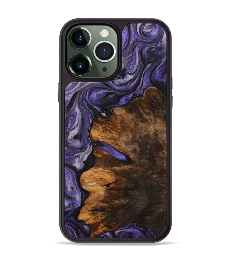 iPhone 13 Pro Max Wood+Resin Phone Case - Kameron (Purple, 719524)