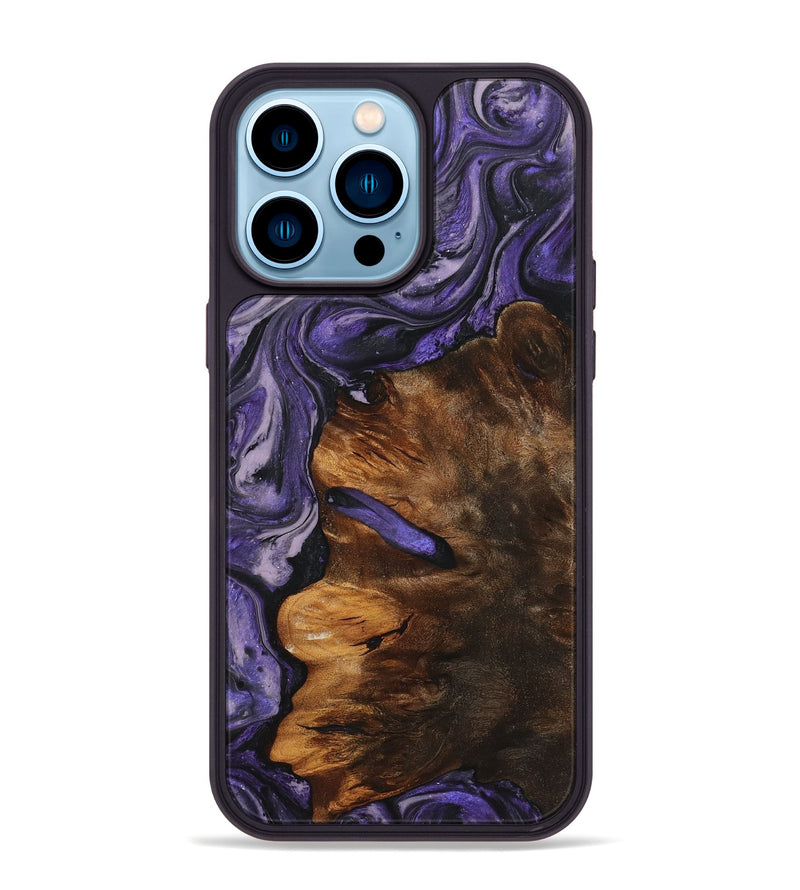 iPhone 14 Pro Max Wood+Resin Phone Case - Kameron (Purple, 719524)