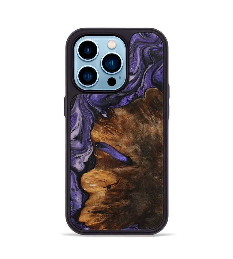 iPhone 14 Pro Wood+Resin Phone Case - Kameron (Purple, 719524)