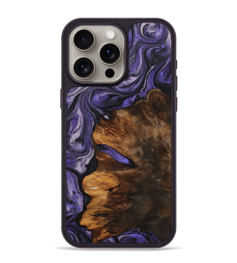 iPhone 15 Pro Max Wood+Resin Phone Case - Kameron (Purple, 719524)