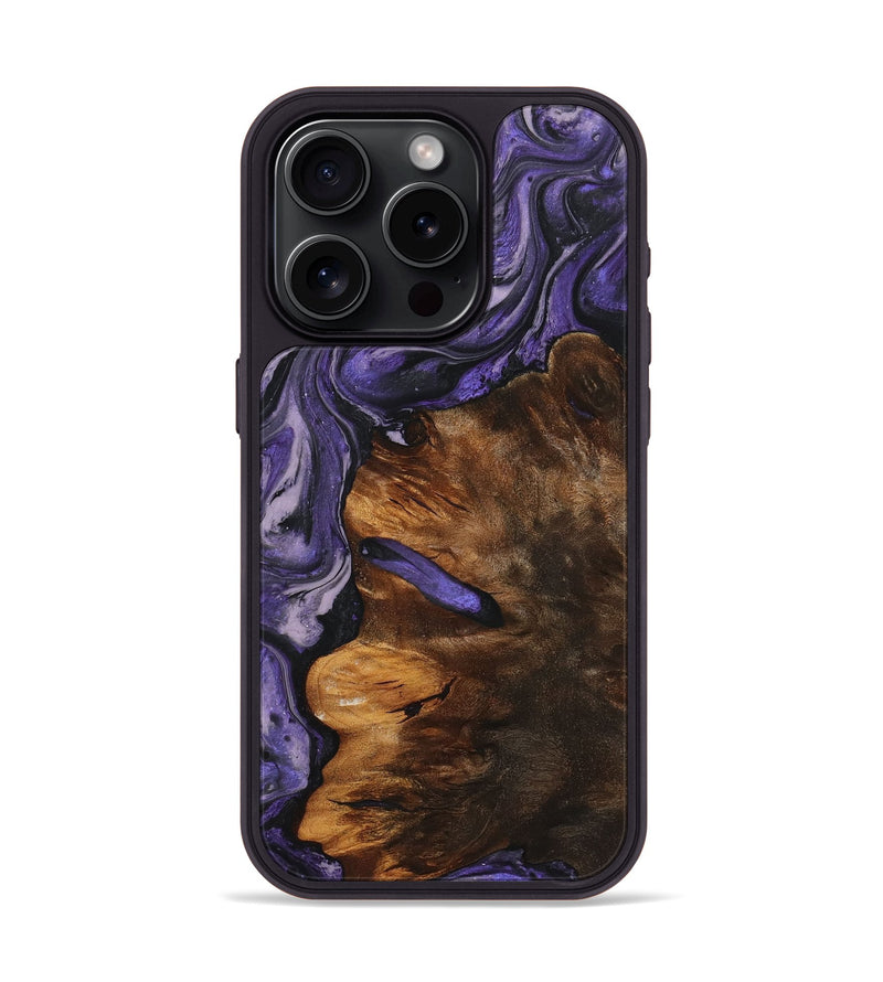 iPhone 15 Pro Wood+Resin Phone Case - Kameron (Purple, 719524)