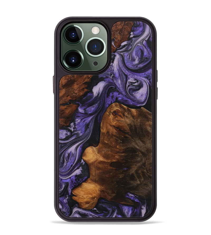 iPhone 13 Pro Max Wood+Resin Phone Case - Aimee (Purple, 719525)