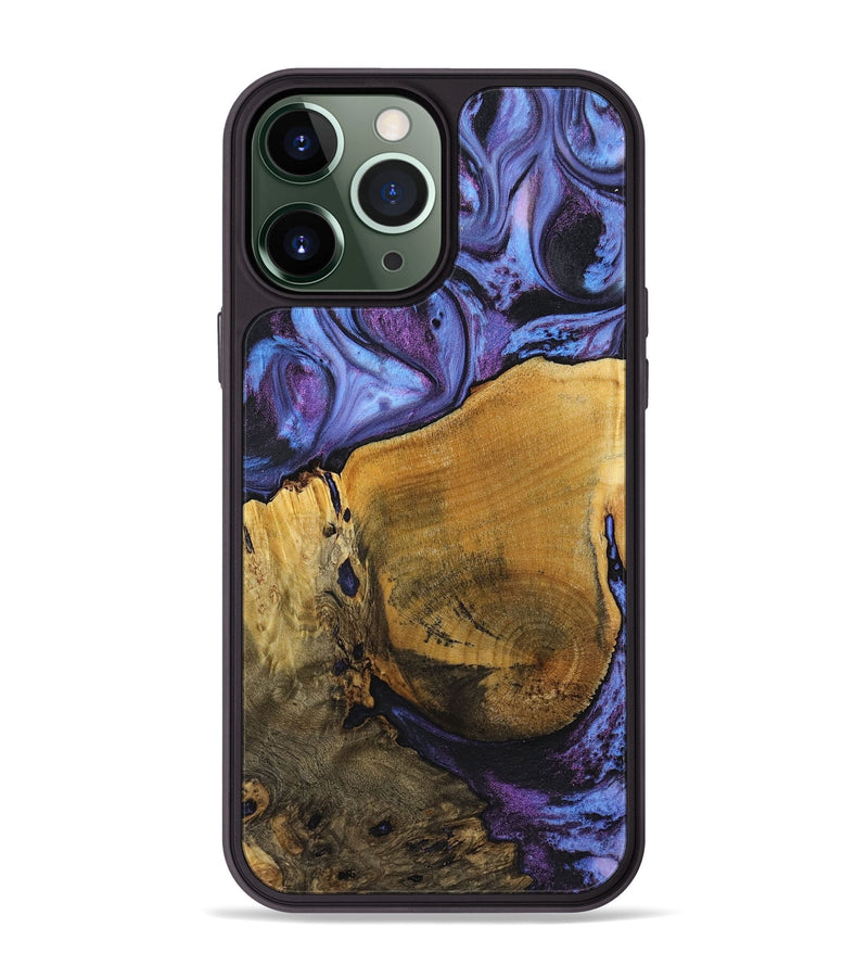 iPhone 13 Pro Max Wood+Resin Phone Case - Christie (Purple, 719526)