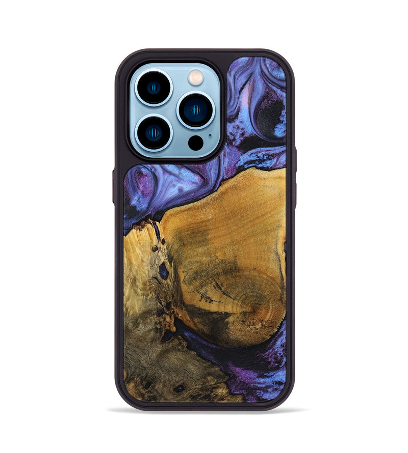 iPhone 14 Pro Wood+Resin Phone Case - Christie (Purple, 719526)