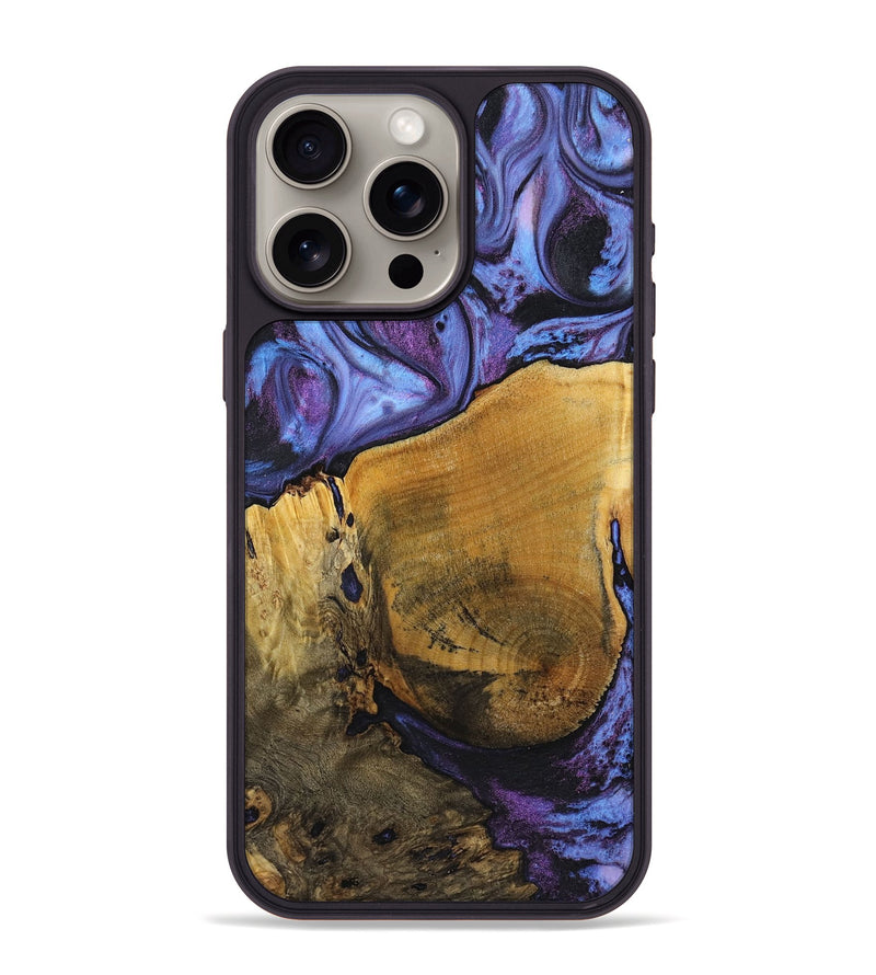 iPhone 15 Pro Max Wood+Resin Phone Case - Christie (Purple, 719526)