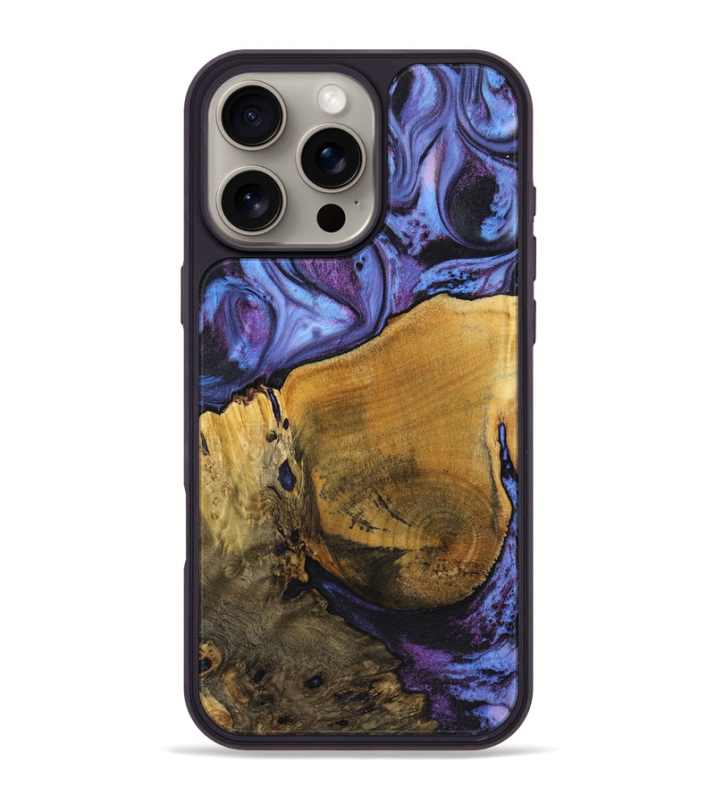 iPhone 16 Pro Max Wood+Resin Phone Case - Christie (Purple, 719526)