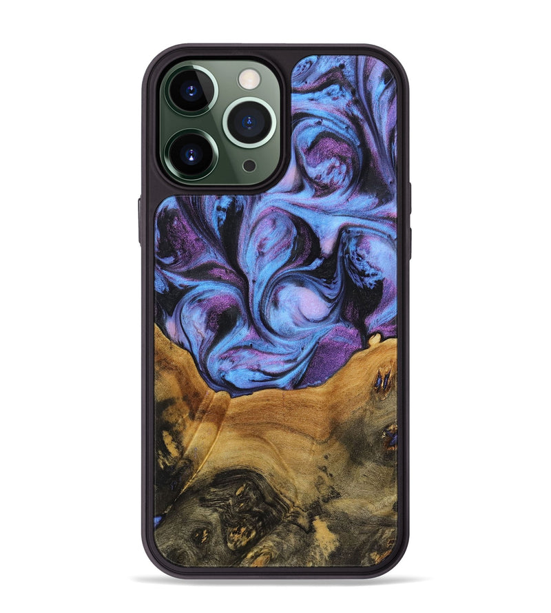 iPhone 13 Pro Max Wood+Resin Phone Case - Willie (Purple, 719527)