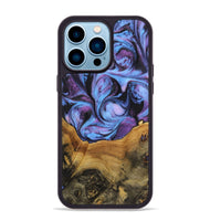 iPhone 14 Pro Max Wood+Resin Phone Case - Willie (Purple, 719527)