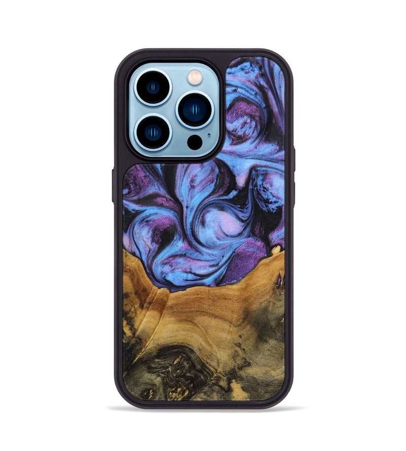 iPhone 14 Pro Wood+Resin Phone Case - Willie (Purple, 719527)